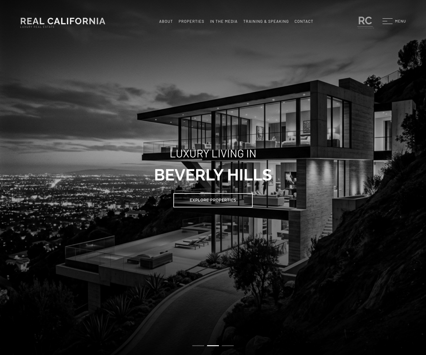 Real Estate Showcase website template screenshot